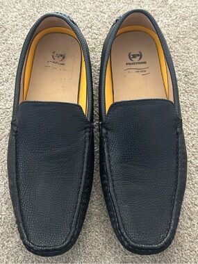 Phat Farm Men's Black Leather Slip-On Loafers